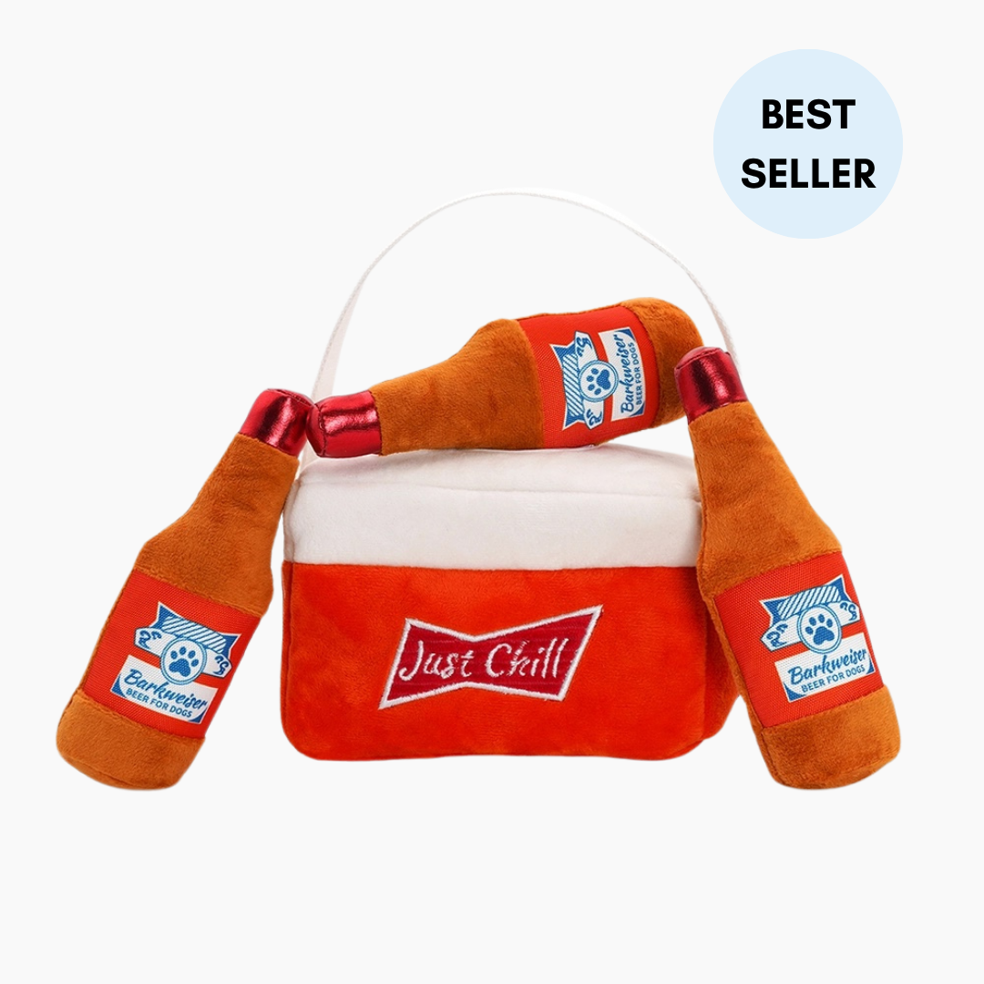 Beer Cooler Interactive Dog Toy