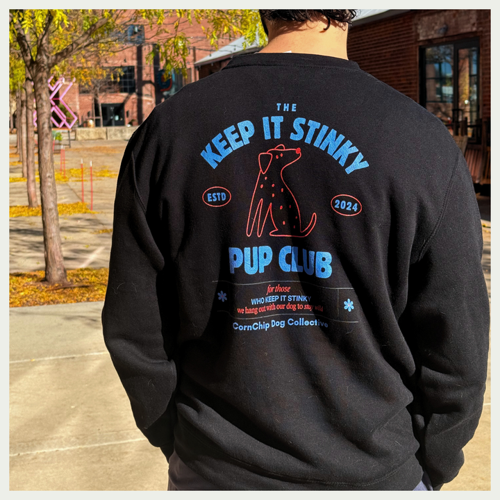 The Keep It Stinky Pup Club Unisex Crewneck Sweatshirt