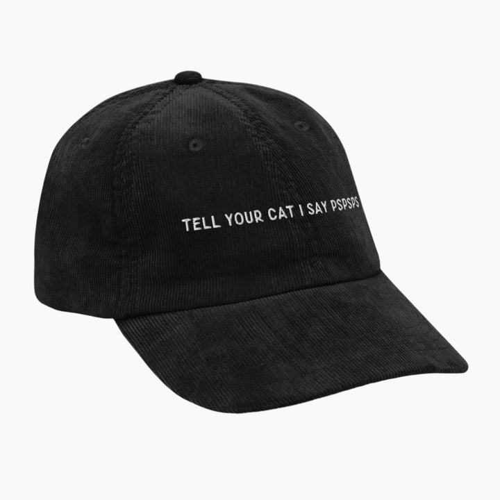 Tell Your Cat Corduroy Cap Black Right Front