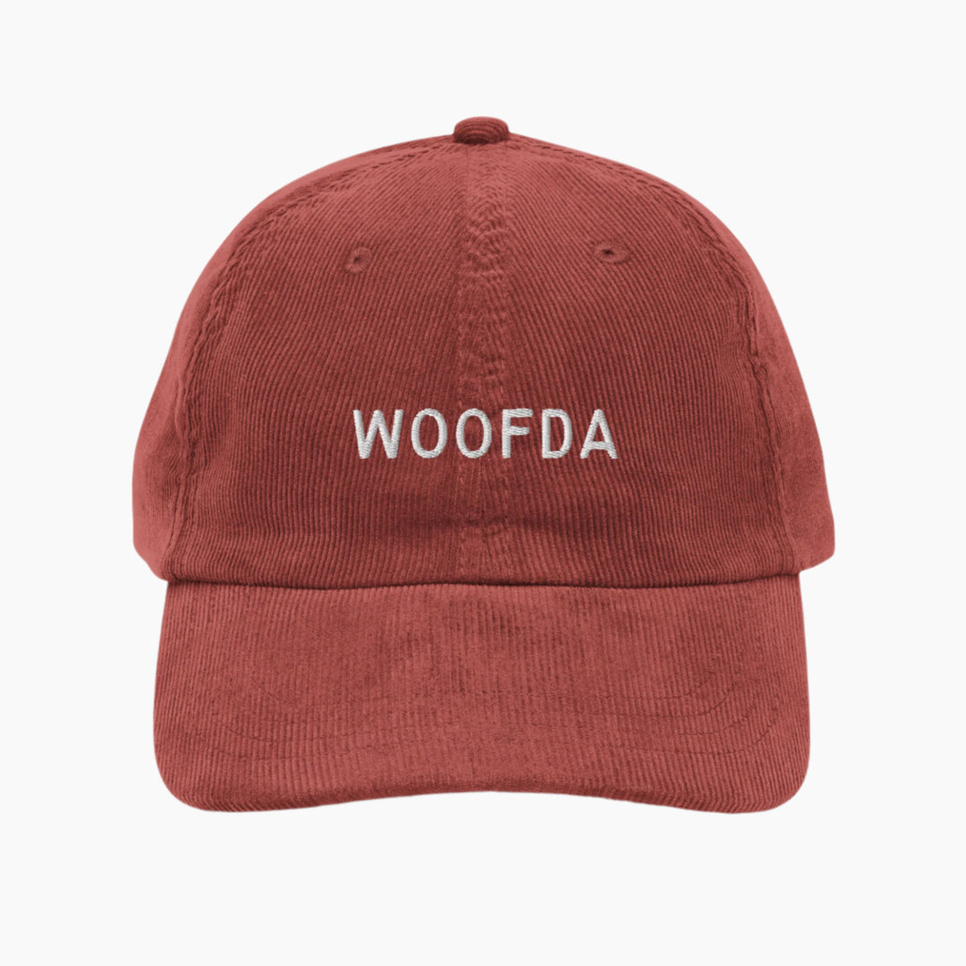 Woofda Corduroy Cap Burgundy Front