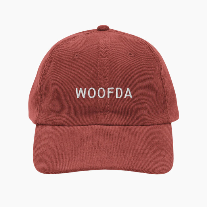 Woofda Corduroy Cap Burgundy Front