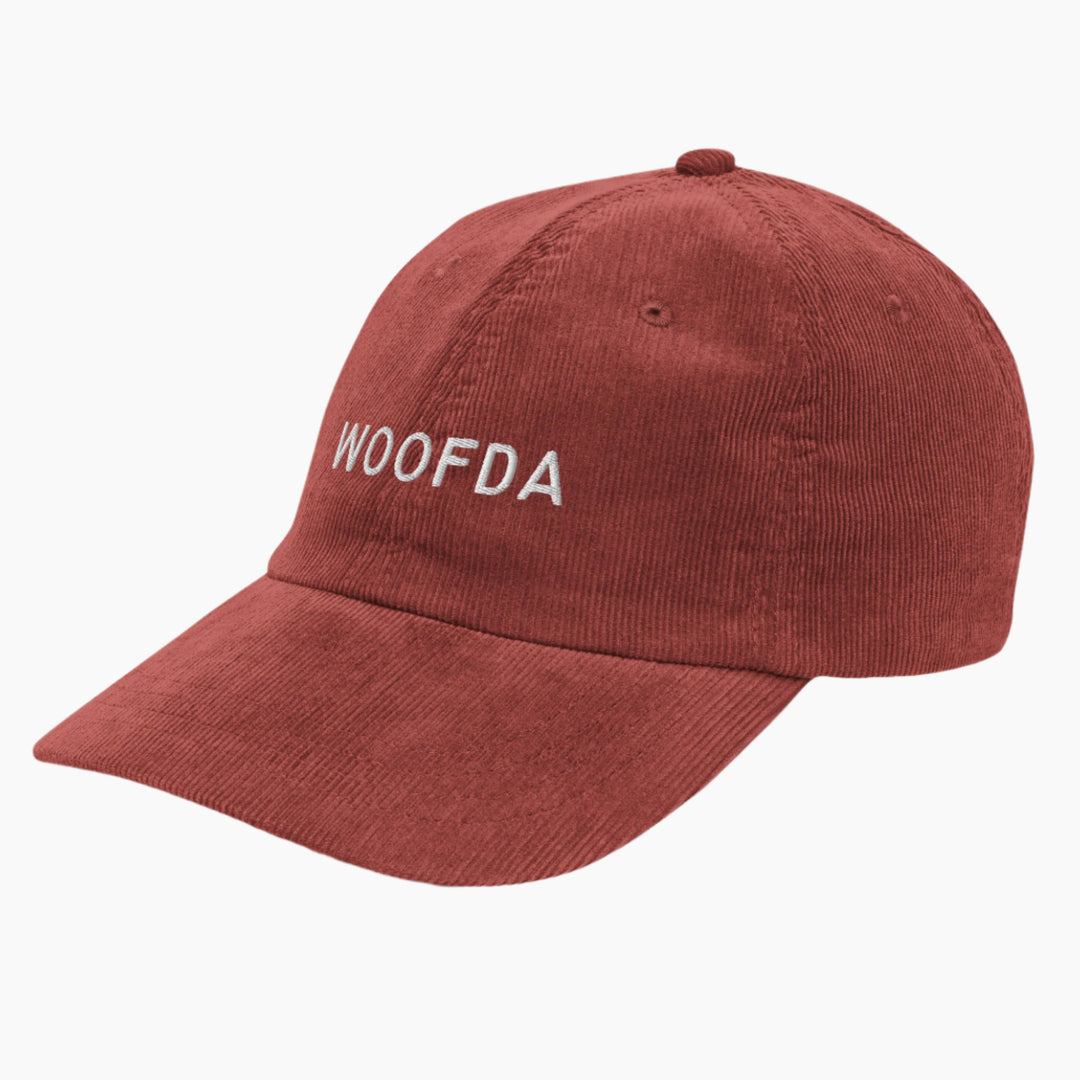 Woofda Corduroy Cap Burgundy Left Front
