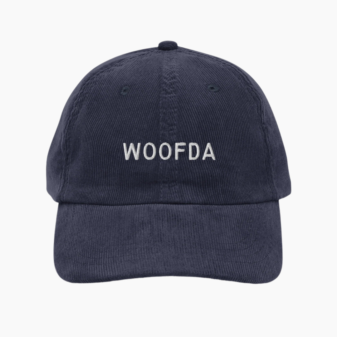 Woofda Corduroy Cap Navy Front 