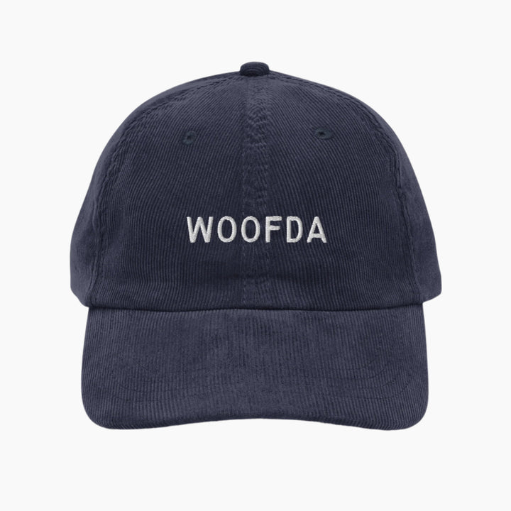 Woofda Corduroy Cap Navy Front 